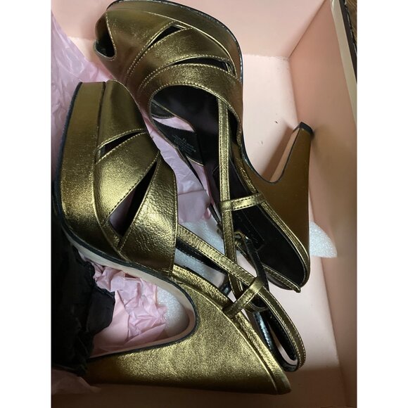 Steven by Steve Madden Sandal Heel Shoe Bronze Metallic Size 7.5 US New In Box - Picture 2 of 4